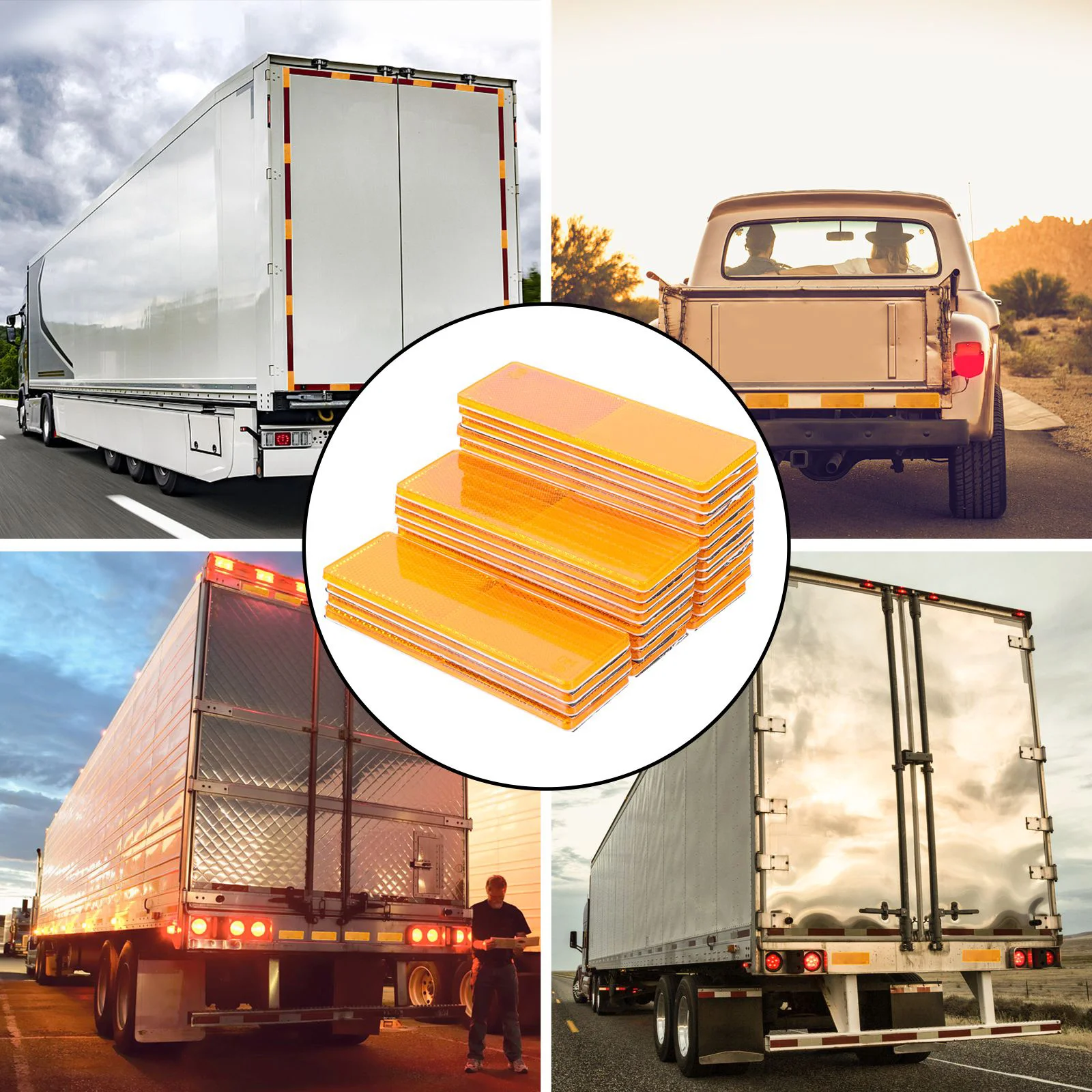 25Pcs Reflective Tape Stick-on Car Reflectors Sticker Easy Install Adhesive Back Daytime Nighttime Visibility Reflective Tape