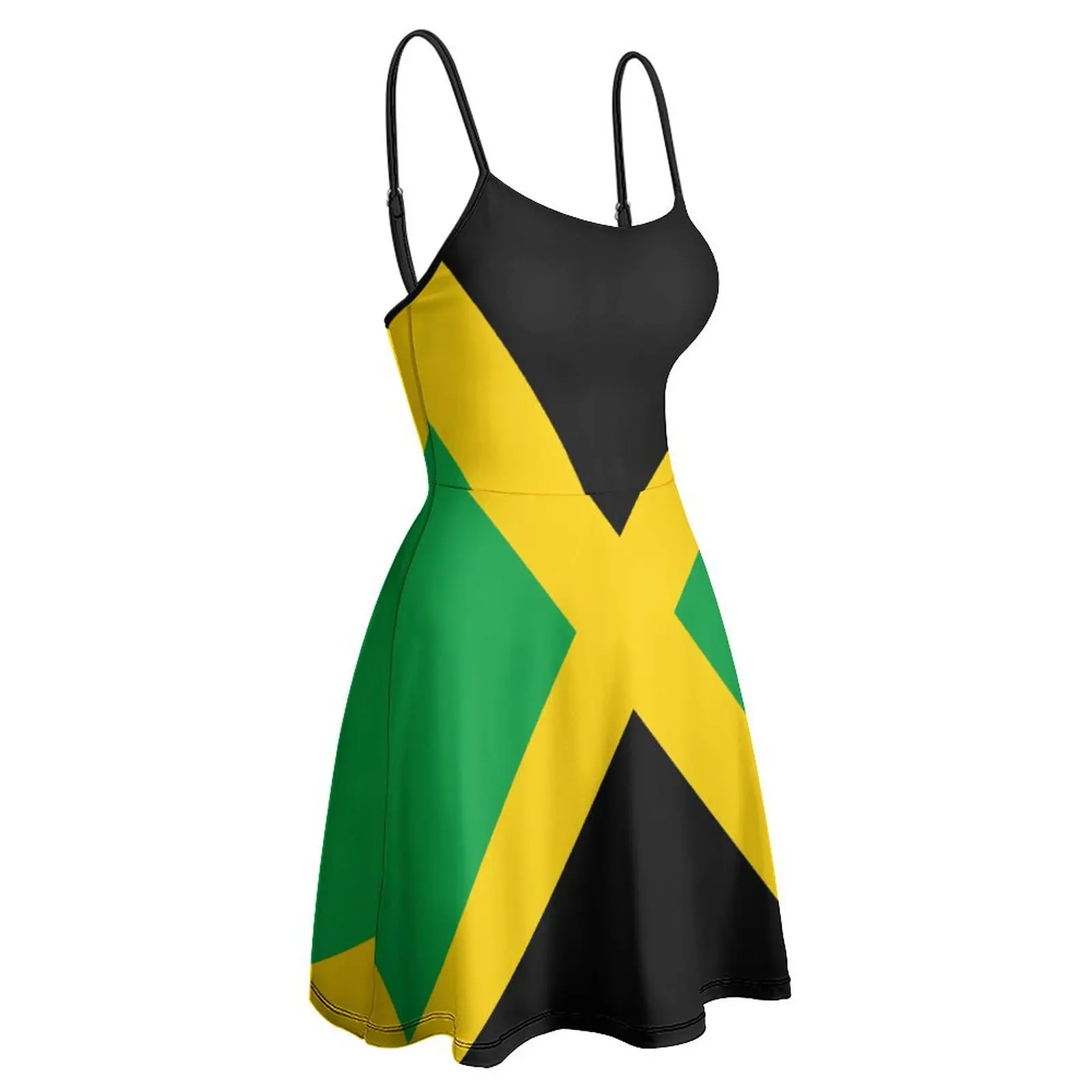 Sexy  Woman's Dress Suspender Dress Jamaica Flag Women's Sling Dress Top Quality  Vacations Funny Novelty