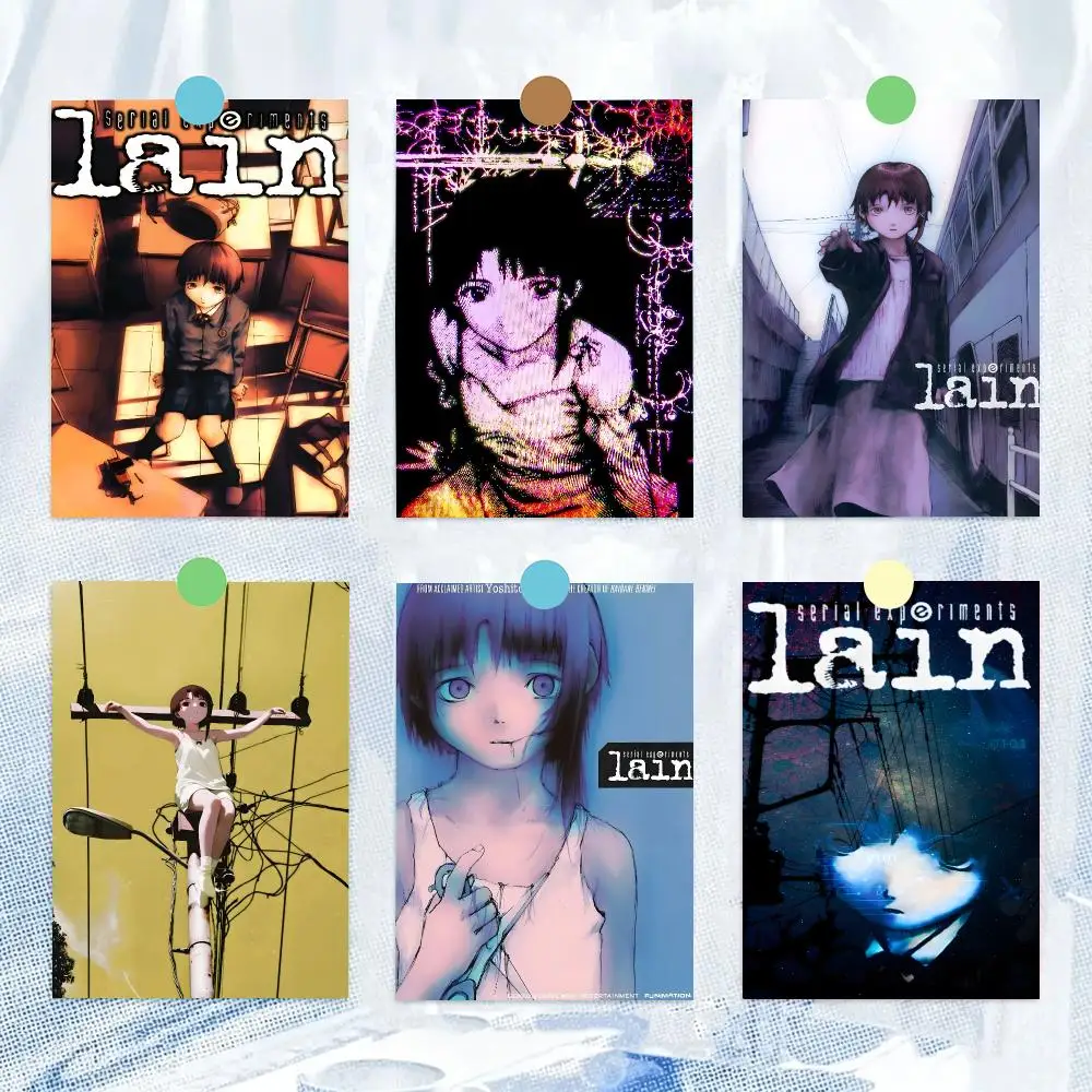 Anime L-Lain Cyberpunk Psychological Aesthetic Poster HD Wall Decor for Bedroom Living Room Dorm Bar Cafe Office Gift