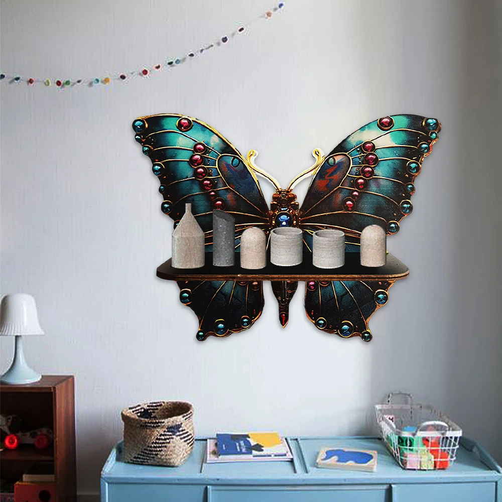 1pc, Bohemian style wall shelf dream butterfly wooden crafts, living room farmhouse bathroom decoration