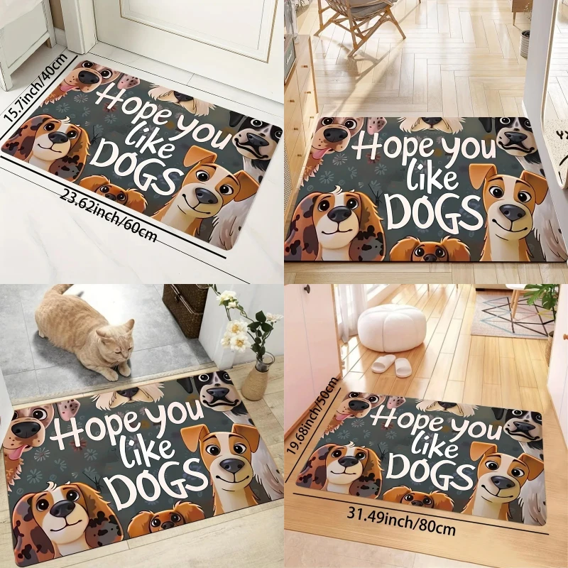 Pet Theme Door Mat With Cute Sloth Corgi Dog Cartoon Pattern Soft Decorative Entryway Non-Slip Mat