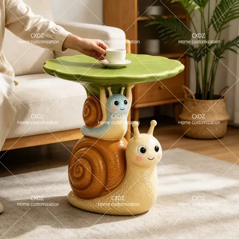2026 new light luxury high-grade cream small snail coffee table living room household small apartment small table movable