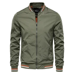 AIOPESON Solid Color Bomber Jacket Men Casual Slim Fit Baseball Mens Jackets New Autumn Fashion High Quality Jackets for Men