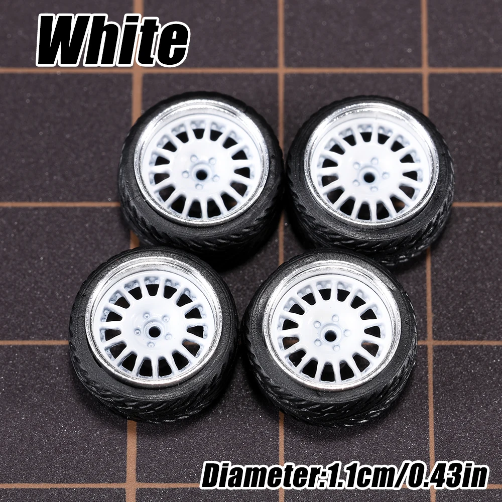 1/64 Modellauto-Räder 4er-Set - 11mm Durchmesser ABS-Gummireifen mit Bremsscheibe - Upgrade-Teile für Tomica Diecast-Fahrzeuge – Detail 16