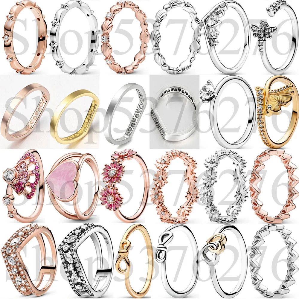 

Модное кольцо из стерлингового серебра 925 пробы с бусинами в виде лягушки, цветка, ракушки и переплетенных сердец для женщин, подарок, украшение для самостоятельного изготовления