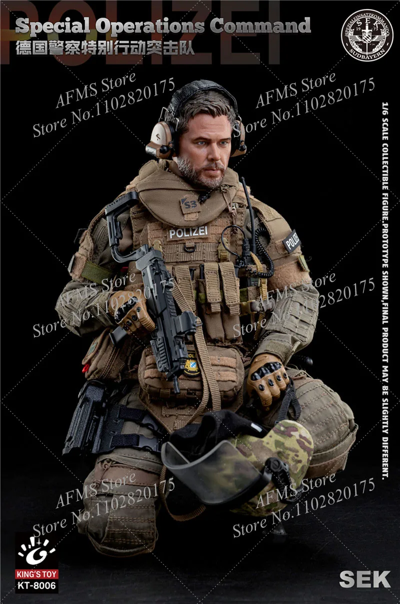 KT8006 1/6 Soldier German Police Special Operations Assault Team SEK Action Figure With Weapon 12'' Full Set Collectable Toys