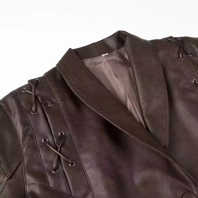 Manteau à Manches sulfpour Femme, Streetwear à la Mode, Vêtements d'Extérieur Solides, Vestes en Fourrure avec Ceinture, 2024