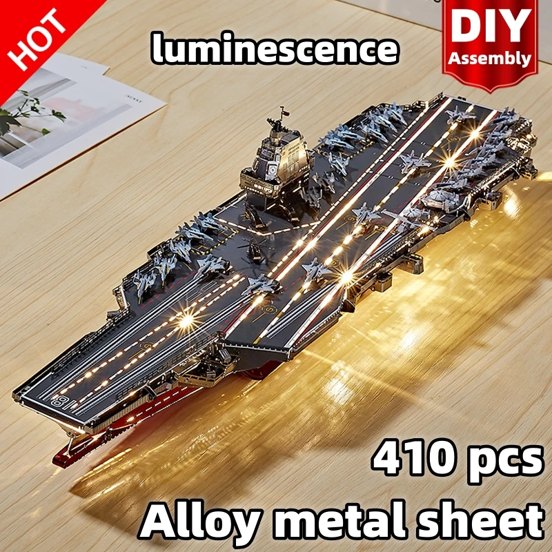 

3D Metal Puzzle Aircraft Carrier Model Pendant Kits DIY Laser Cutting Jigsaw Toys Adults Children festival birthday Kid gift Toy