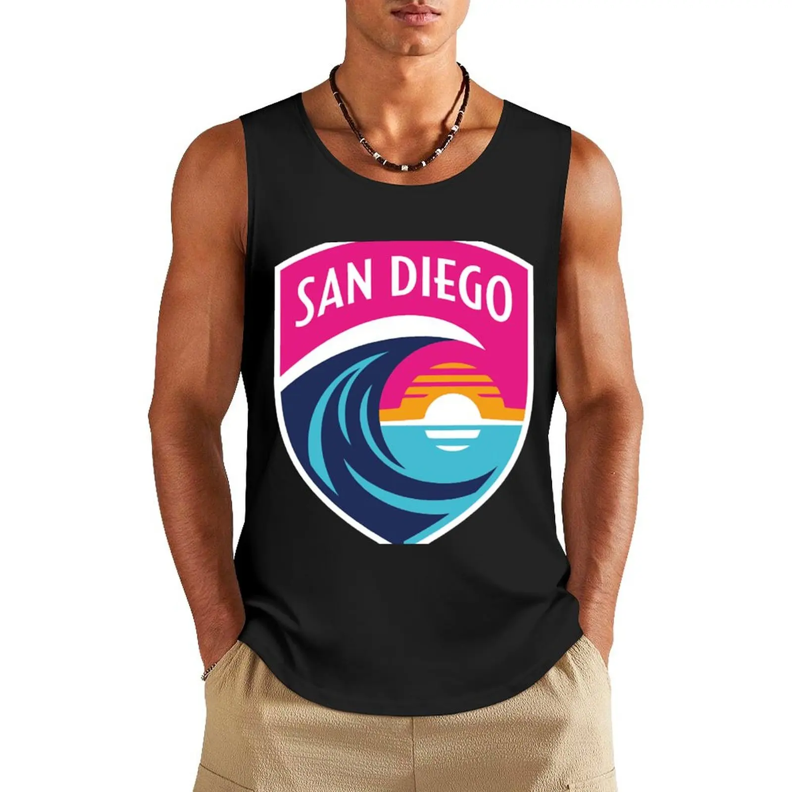 San Diego Wave FC Tank Top sleeveless gym shirt man fitness T-shirt male