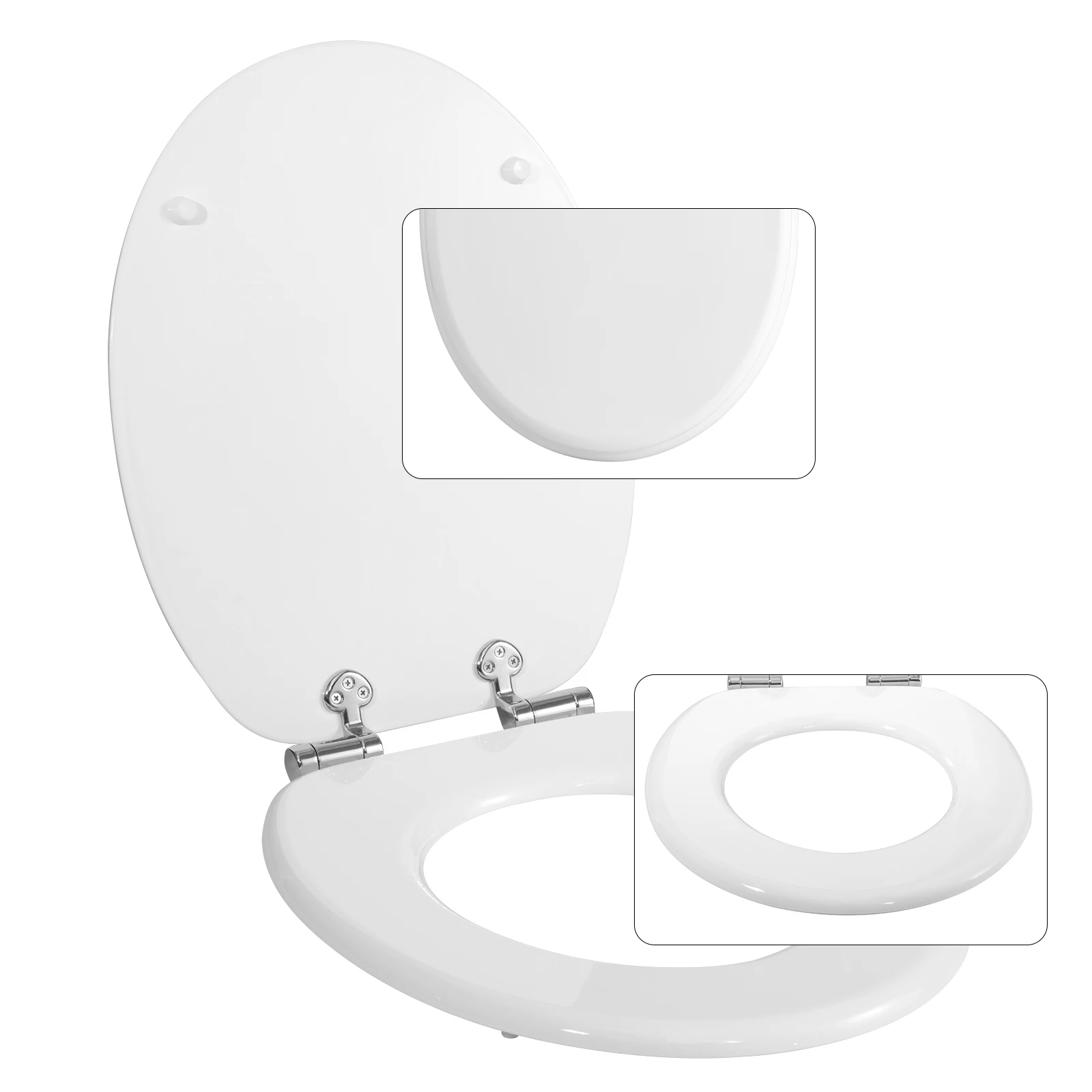 WOLTU 1 Stück universeller Toilettensitzdeckel mit Soft-Close-Funktion für Badezimmer, verdickter, antibakterieller Ersatz für Badezimmer-Ausstattung – Detail 23