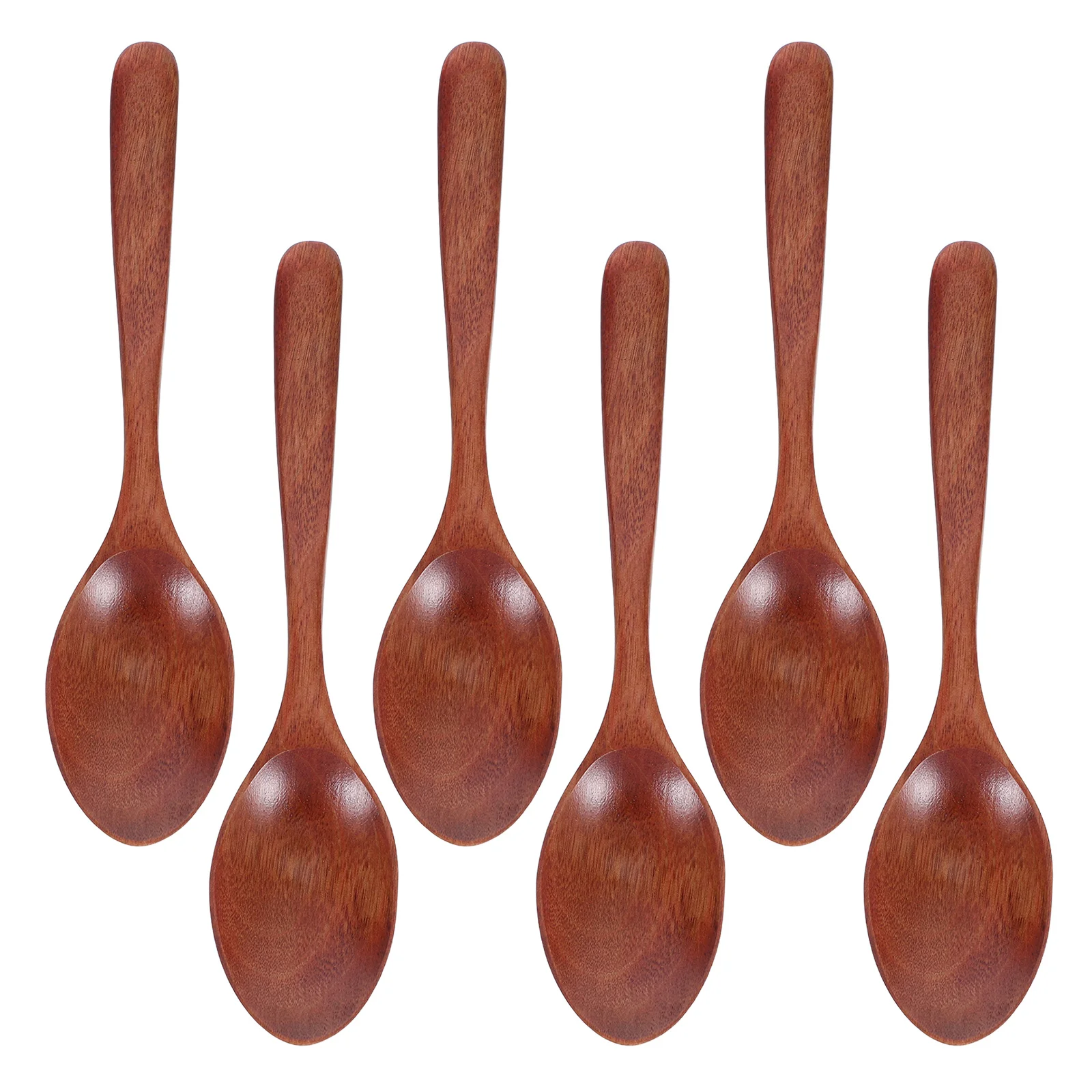 

6pcs Japanese Style Long Handle Wooden Spoons Natural For Honey Coffee Dessert Yogurt Salt Cereal Mixing Kitchen Utensils