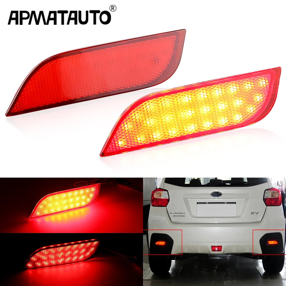 2x Red LED Rear Bumper Reflector Brake Stop Light For Subaru Impreza Legacy XV Crosstrek Exiga Levorg  84281FG000,SU1185100