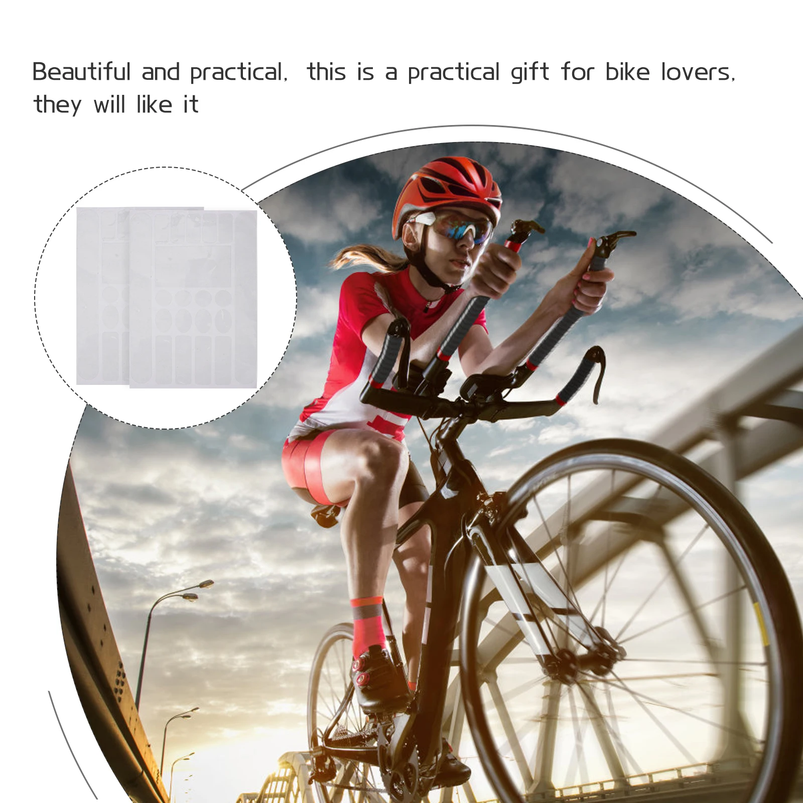 

2PCS Bike Frame Protective Film Scratch Resistant Sticker Transparent PVC Material Ideal Accessory Road Bike Frame Protector