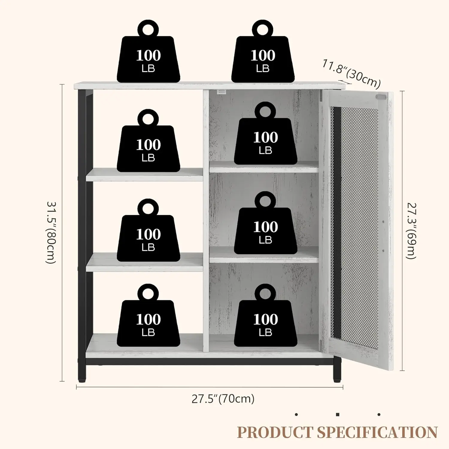 LVSOMT mobile Buffet con contenitore, armadio da cucina, fienile industriale, tavolino da Bar, lato multiuso