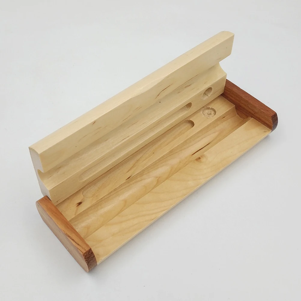 

Wooden Pen Box Stationery Case Durable Retro School Supplies Pencil Holder Creative Design Long Color DIY Classic Appearance