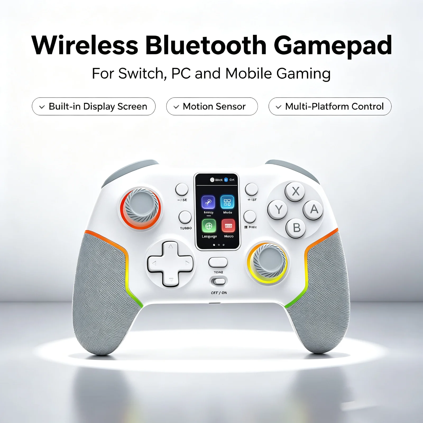 Wireless Bluetooth Game Controller with Built-in Screen Motion Control for Switch PC Android iOS Gaming Gamepad