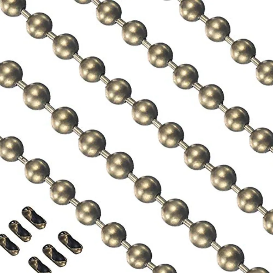 Pull Chain Extension, 2 Pack 36 inch Fan Chain Extender with 6 Strong Matching Connectors, Strong Bearing and Rustproof #6 Size