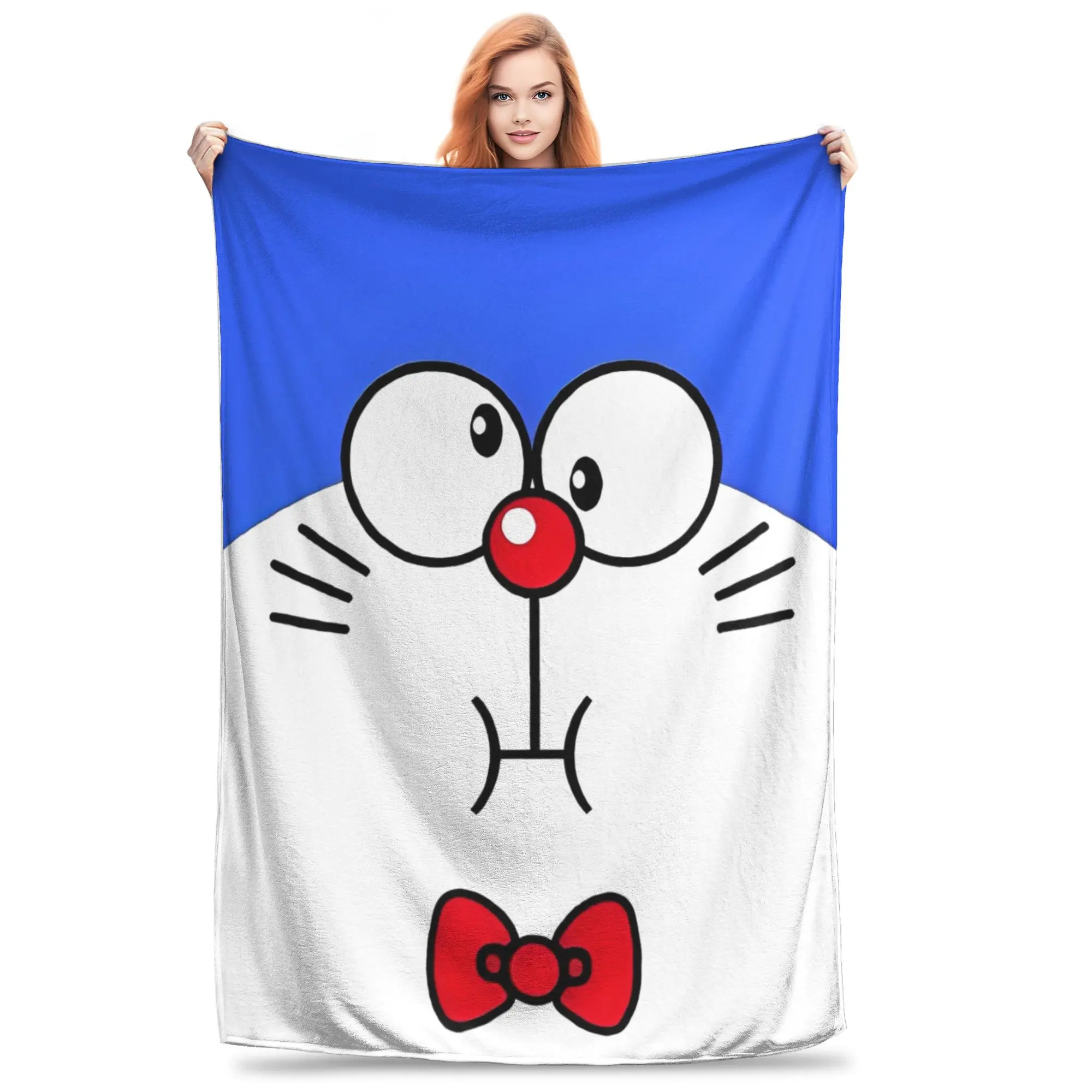 

Kawaii D-Doraemons Velvet Throw Blanket Blanket for Sofa Outdoor Soft Bedroom Quilt,