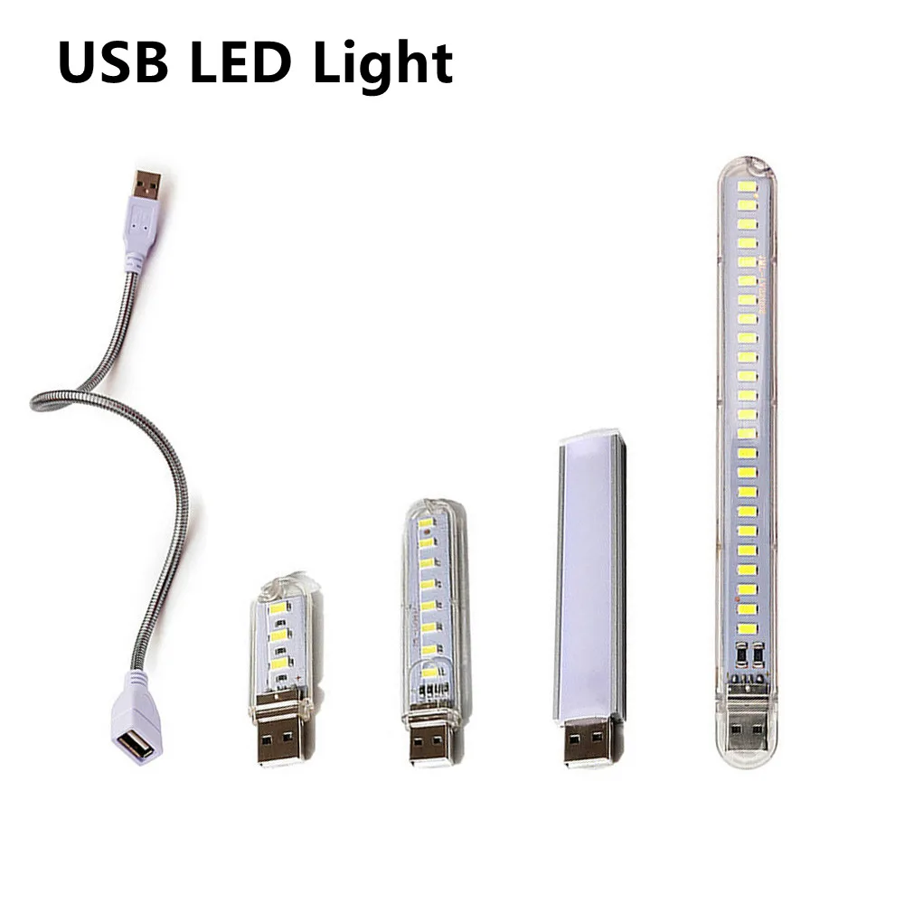 LED Book Light USB Reading Lamp Mini Table Lamp Portable Desk Light 3 8 12 24leds Study Light For Power Bank Computer Laptop 5V