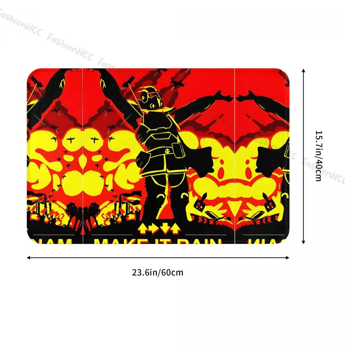 Helldivers II Games Bath Non-Slip Carpet Make It Rain Bedroom Mat Entrance Door Doormat Home Decoration Rug