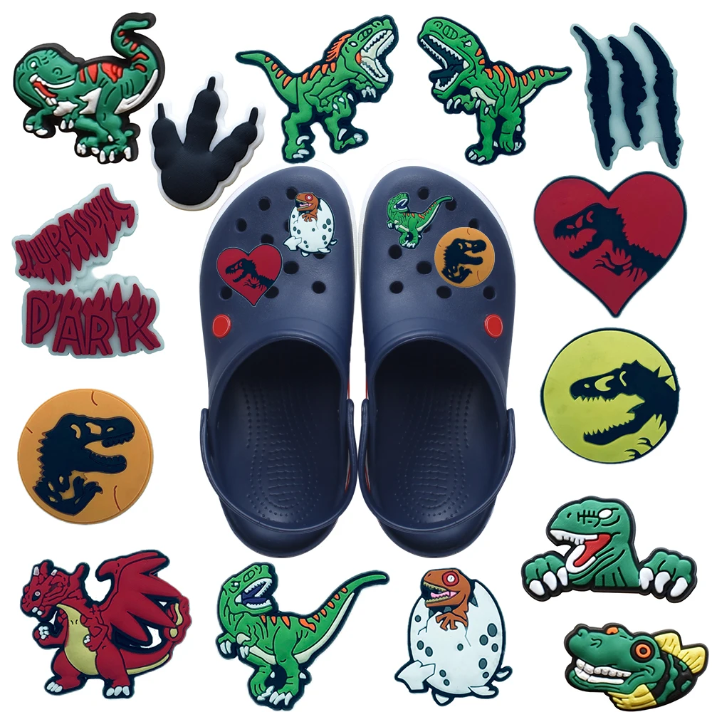 1-50 Animal dinosaur series PVC  cartoon shoes decorative buckle garden sandals accessories accessories wholesale