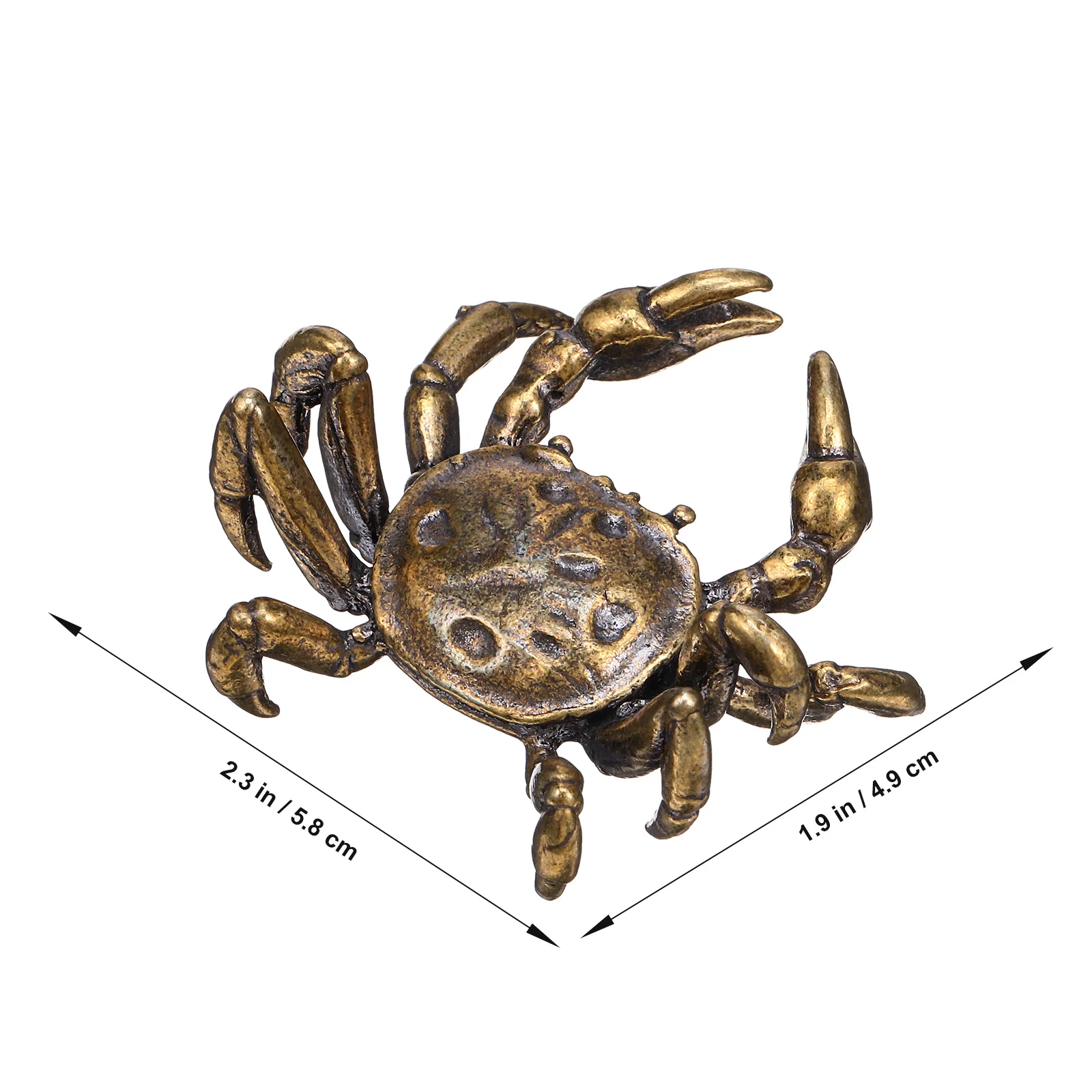 

1pcs Brass Decor, Crab Shaped Figurine, Desktop Ornament For Home Office, Tabletop Crab Sculpture, Indoor Decorative Object,