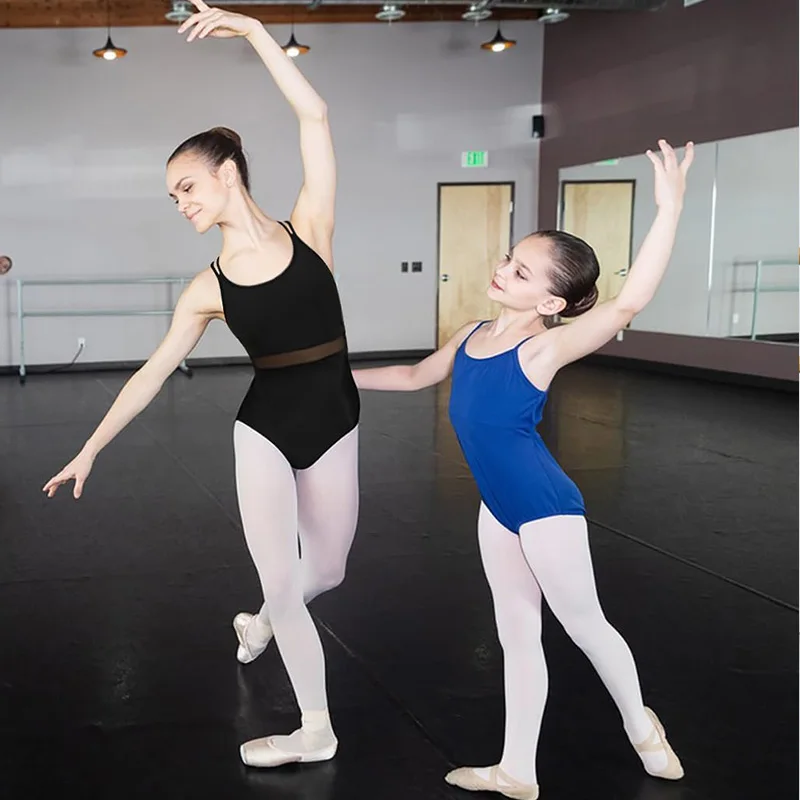 المرأة مزدوجة السباغيتي الأشرطة الكلاسيكية أكمام بروتيل الباليه ملابس رقص الجمباز للكبار الرقص تانك القمم مع بطانة أمامية ناعمة