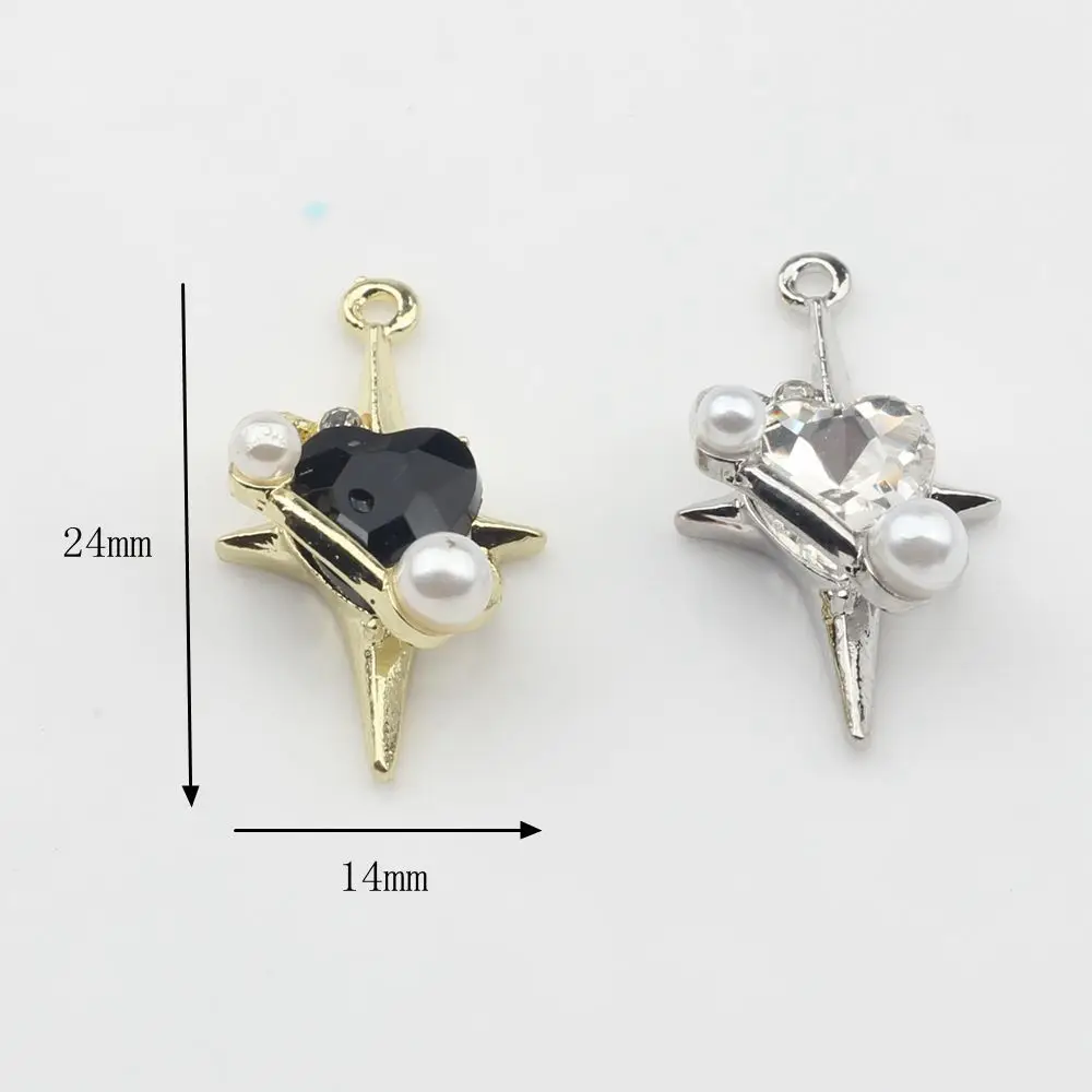 10pcs Inlaid Zircon Stars Hollow Out Charms Pendant For DIY Handmade Alloy Metal Jewelry Bracelet Earrings Making Accessories