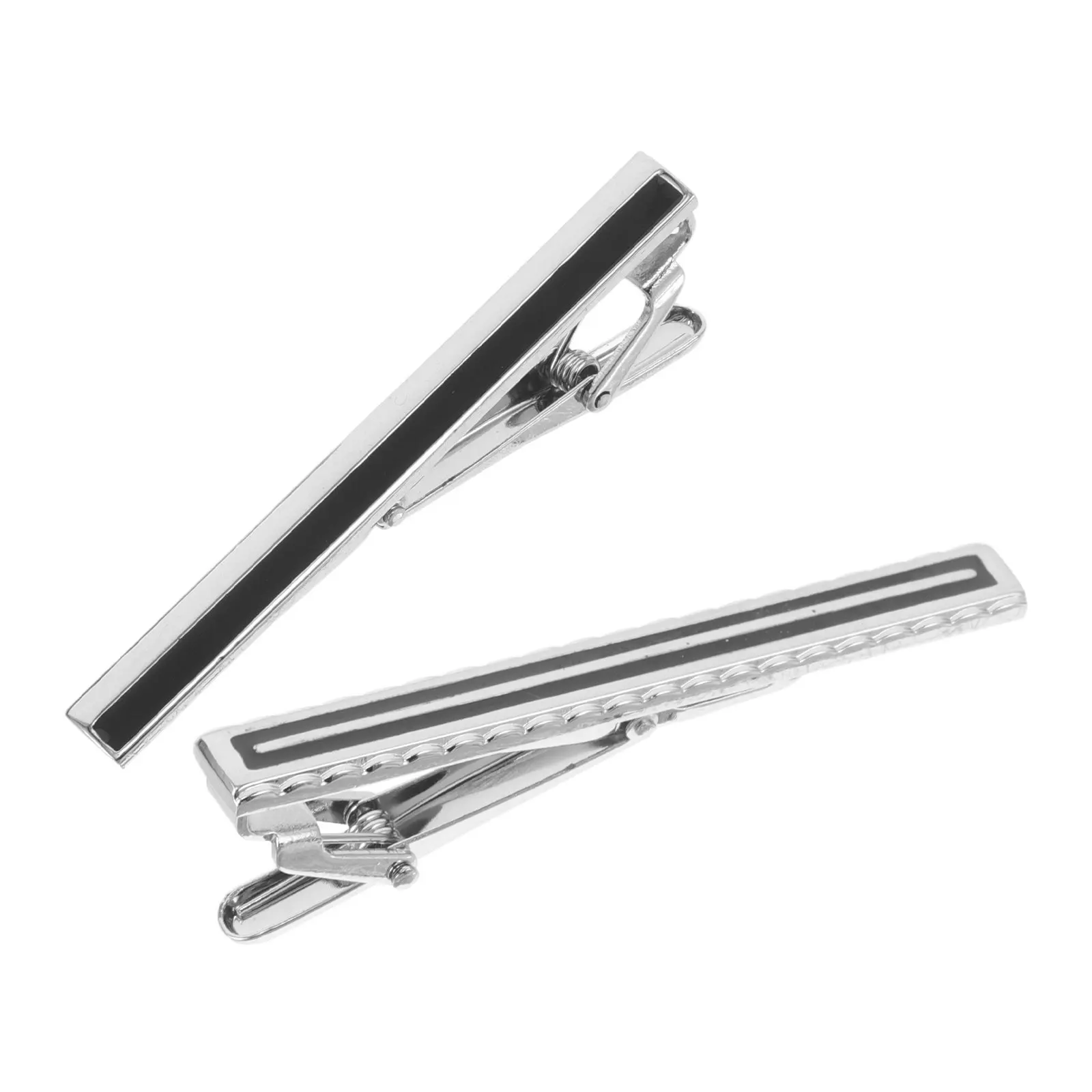 2Pcs Mens Stainless Steel Tie Clip Slim Minimalist Formal Neck Wedding Groom Groomsmen Business Attire