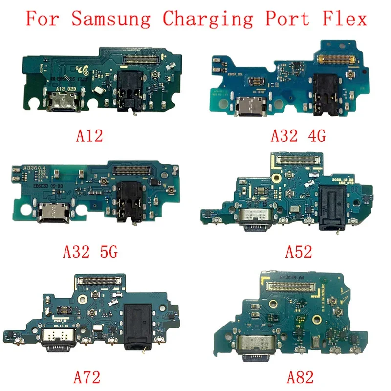 USB Charging Port Connector Board Parts Flex Cable For Samsung A02 A12 A32 A326 A52 A72 A82 Repair Parts