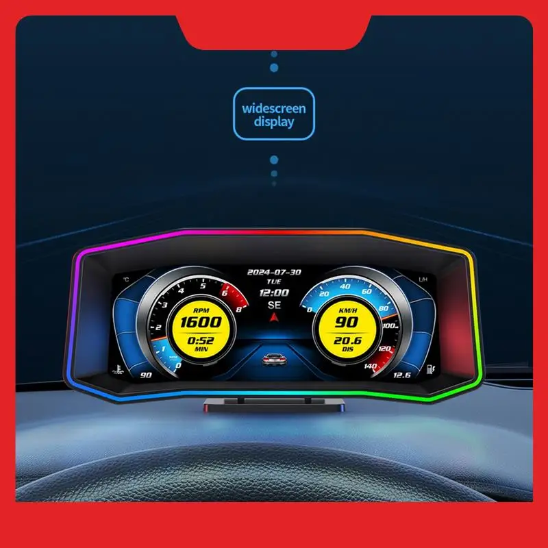 

6.2 Inch P4 OBD+GPS HUD Multi-Function LCD Screen With Smart Turbine, Speed, Accelerometer, And Slope Meter