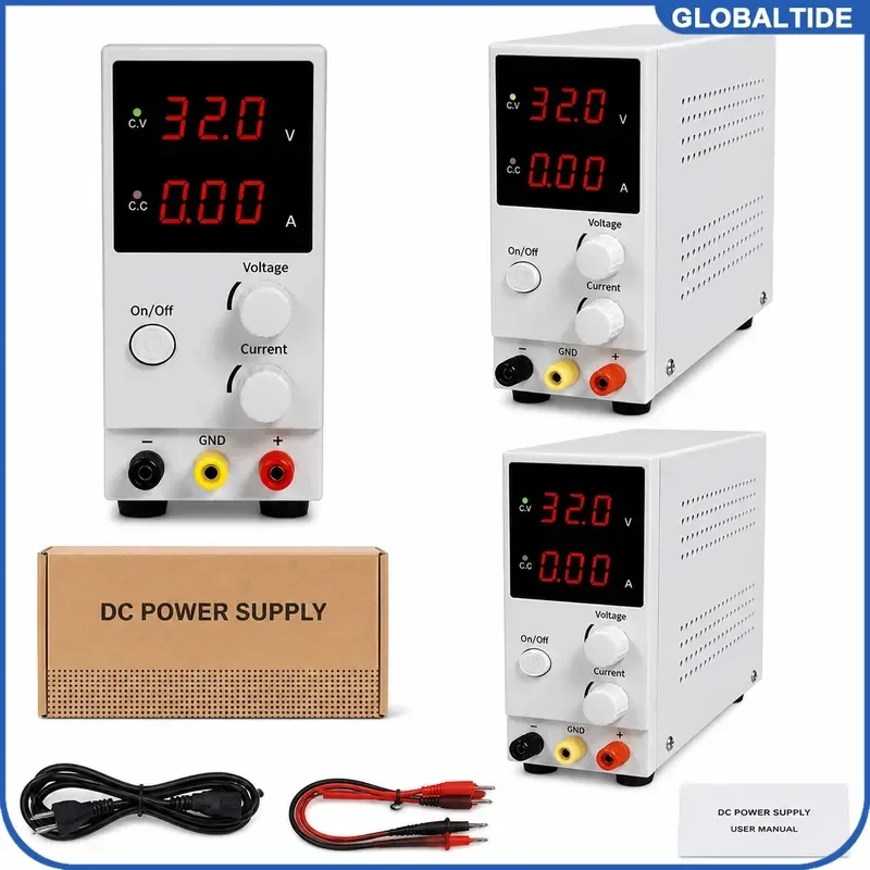 30V 10A Adjustable DC Power Supply 3LED Display Laboratory Bench Power Source with Voltage Regulation for Electronics Repair