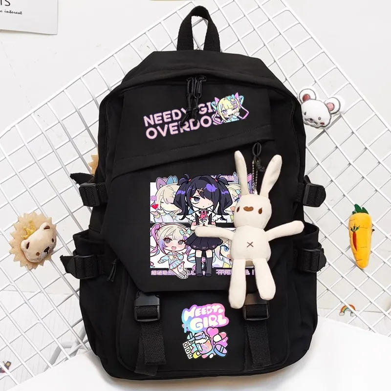 Jogo de Anime NEEDY GIRL OVERDOSE Cosplay Bolsa De Ombro, Saco De Escola Dos Desenhos Animados De Alta Capacidade, Mochila Estudantil, Mochila Pingente