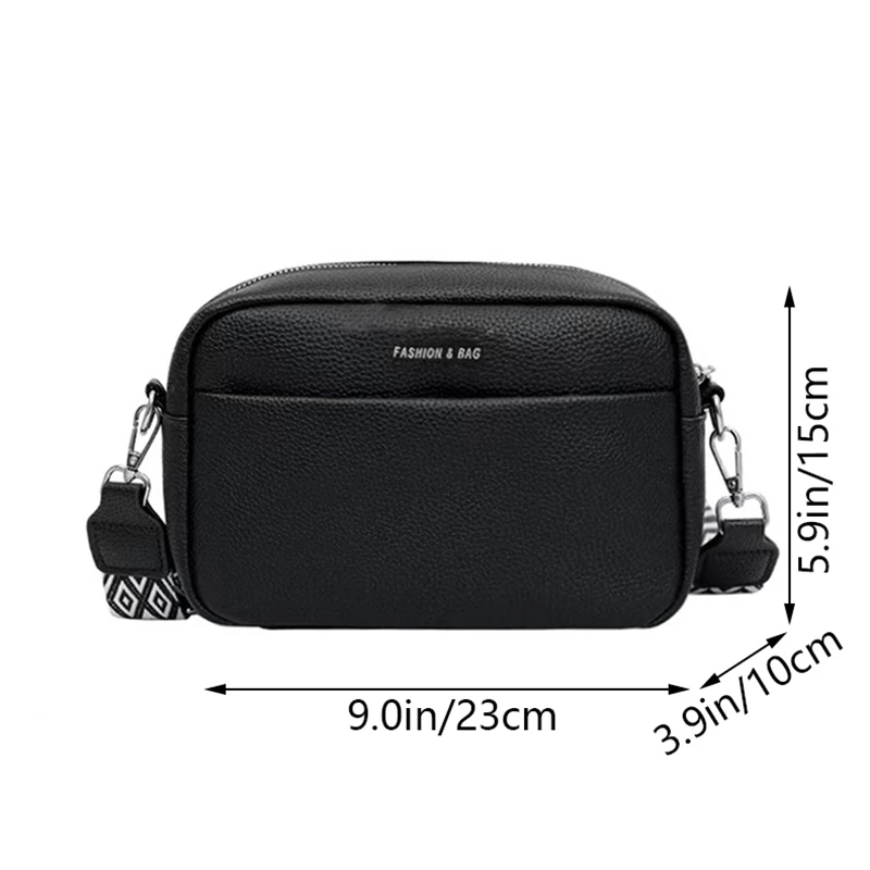 Elegant Faux Leather Camera Crossbody Bag Letter Strap Adjustable Lightweight for Daily Commute Casual Stylish Functional Bag