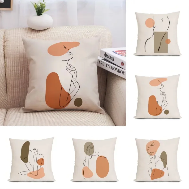 Abstract Line Decorative Pillowcase Living Room Office Home Pillowcase Car Ornaments