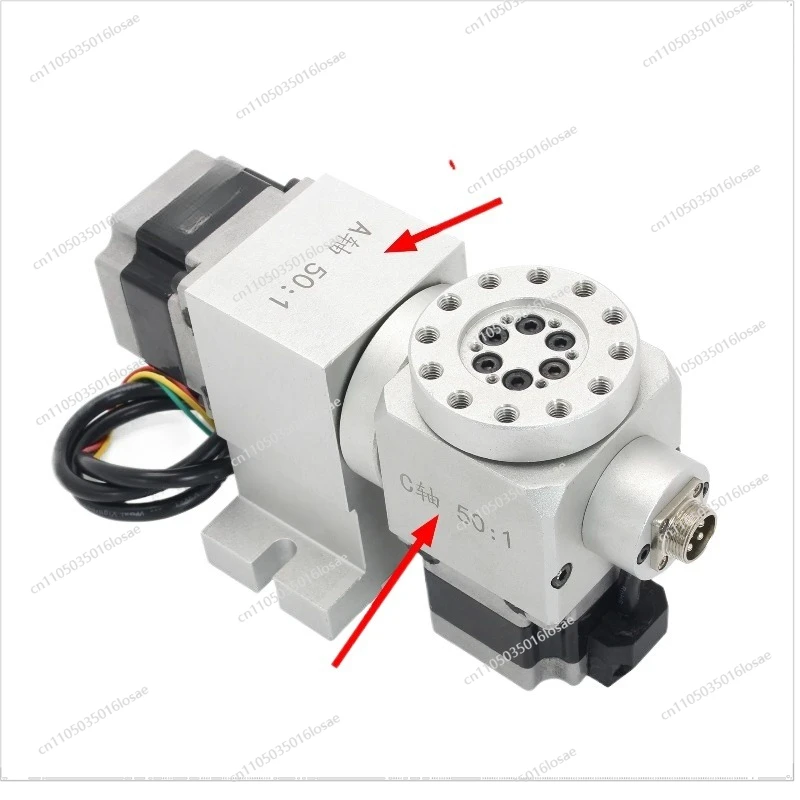CNC 4th 5th Fouth Fifth A C Rotary Axis Harmonic Drive Reducer Dividing Head with Nema 23 Waterproof Stepper Motor