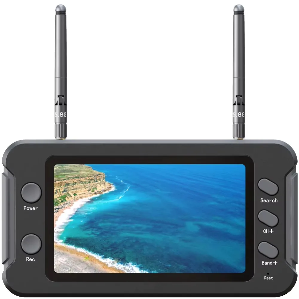 5.8G FPV Monitor with DVR 40CH 4.3 Inch LCD Display 16:9 NTSC/PAL Auto Search Video Recording RC FPV Multicopter