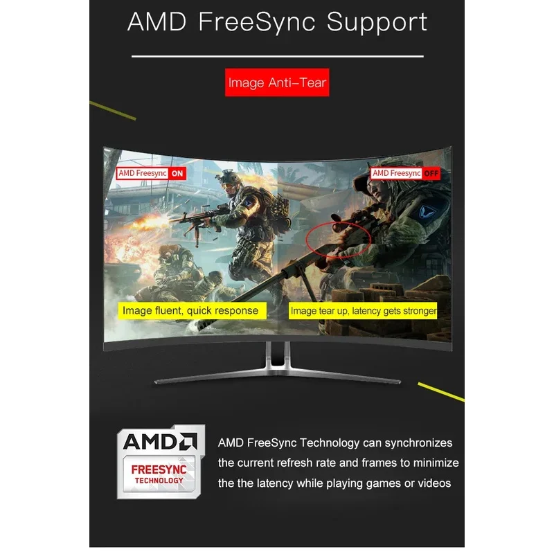 Pc 24 27 Monitor LCD da 32 pollici 144hz 165 HZ 2K 4K Display per computer da gioco Monitor per schermo curvo a LED