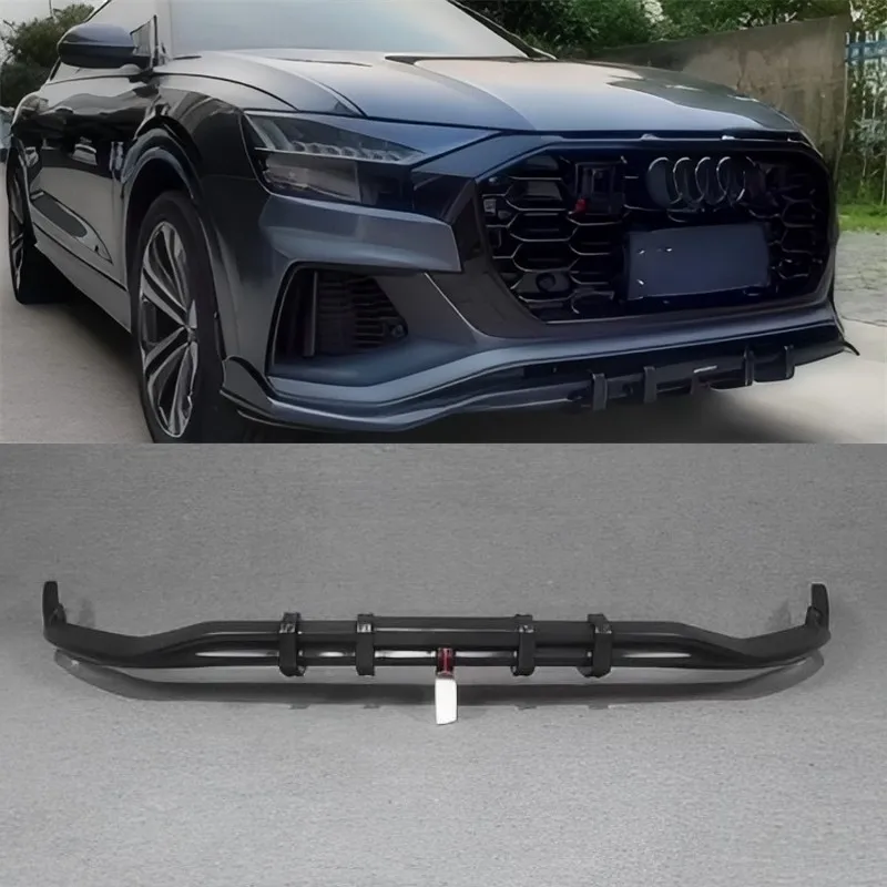 

Для Audi Q8 2018-2023 настоящая сухая передняя губа из углеродного волокна, передний бампер, нижняя губа под спойлер, сплиттер, автомобильные аксессуары, комплект кузова