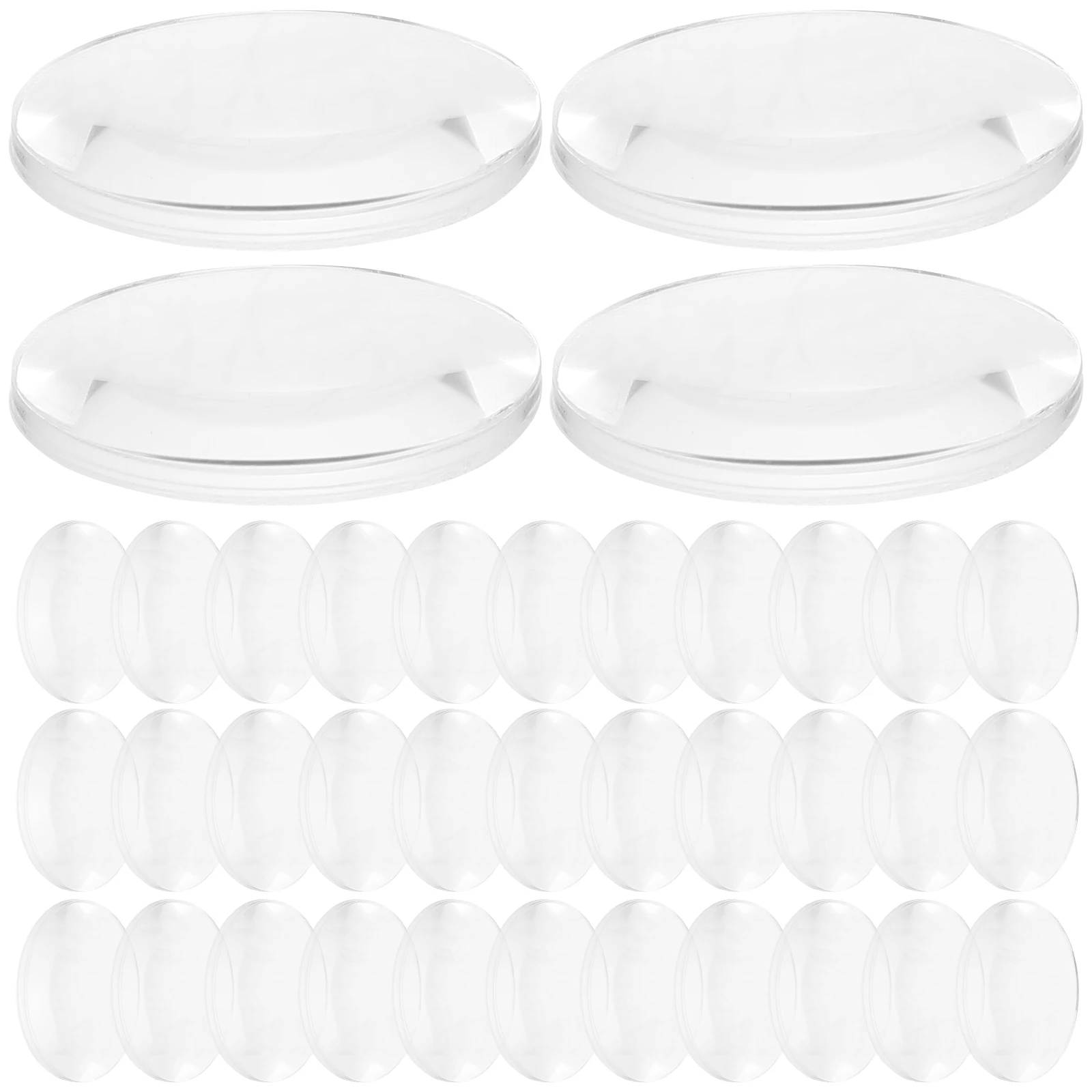 60pcs Physics Optical Lens Transparent Biconvex Acrylic Experiment Learning Tool for Science Education Lens Substitute