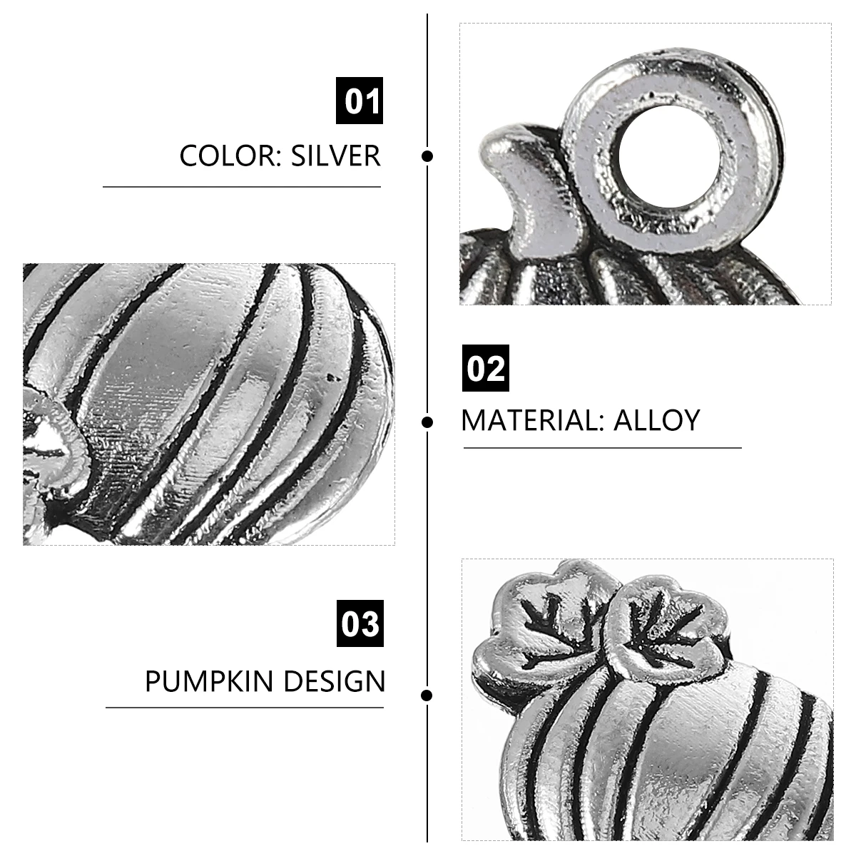 

80pcs Pumpkin Alloy Pendants for DIY Jewelry Making Halloween Accessories Fashion Creative Charm Bracelet Decorations