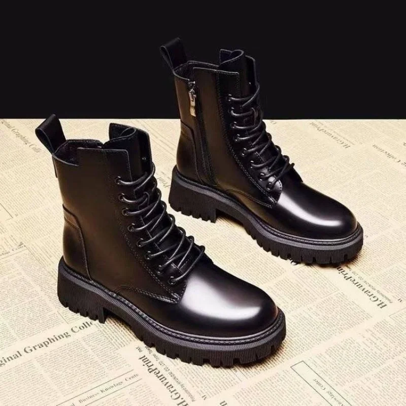 2022 New Boots Ladies Lace-Up Shoes for Women Warm Platform Zipper Ankle Boots Soft Women Shoes Winter Boots Fashion Botas Mujer