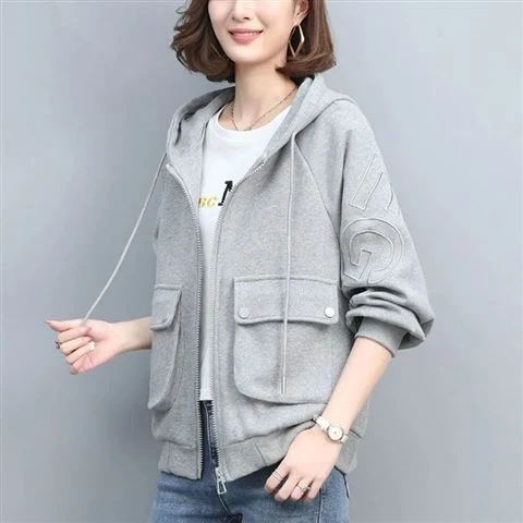 Lässiger Übergroßer Gefütterter Offener Cardigan Pullover Modische Winter-Oberbekleidung für Damen Koreanischer Stil Reißverschluss-Handtasche