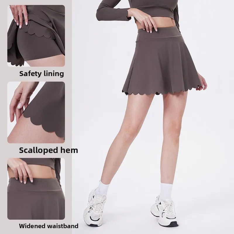 

Женская юбка-лепесток f, облегающая спортивная одежда для йоги и верховой езды, дышащая легкая цветная теннисная юбка Qui Dry