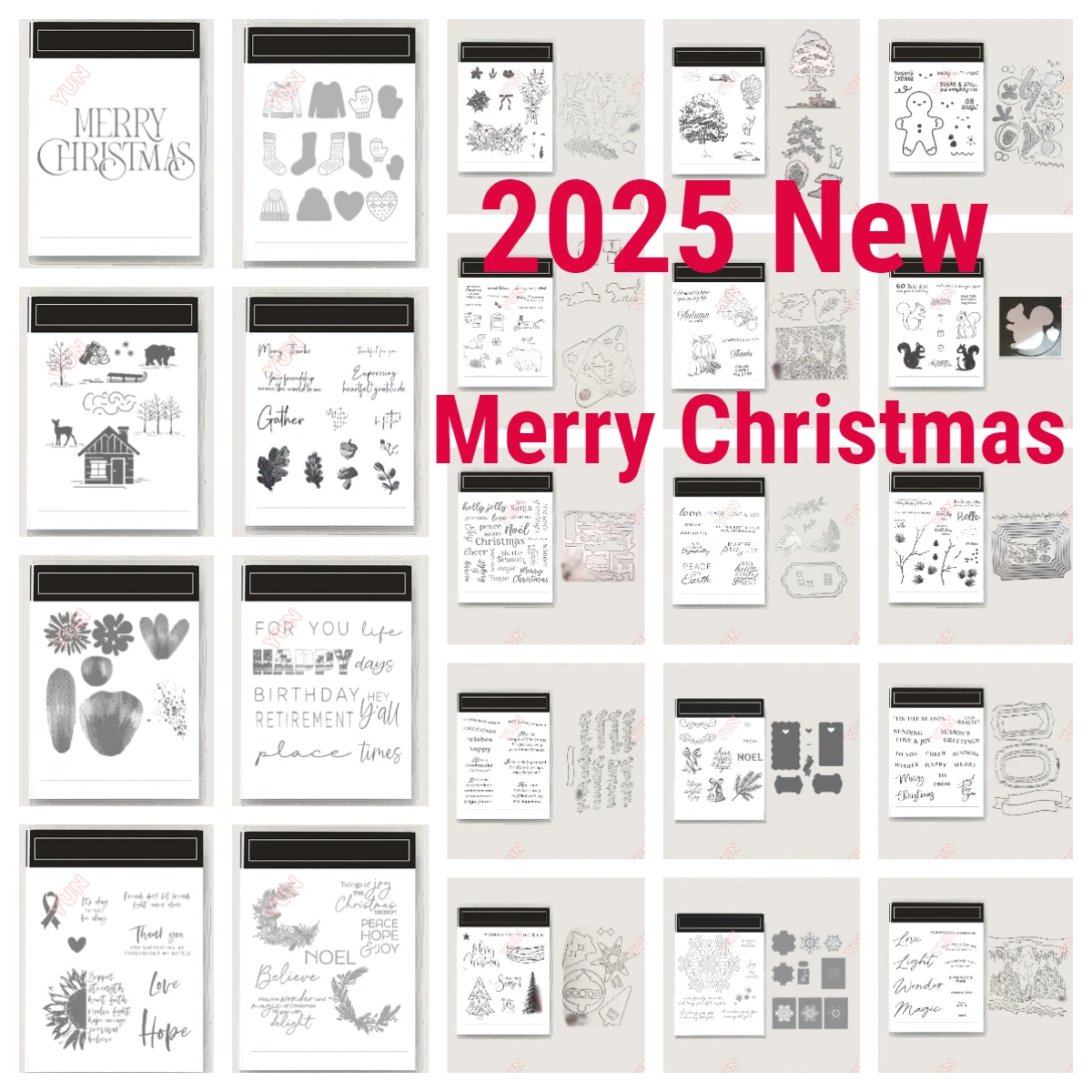 

2025 Christmas Metal Cutting Dies or Clear Stamp Set for Birthday Greeting Card Gift DIY Embossing Scrapbooking Making Album New