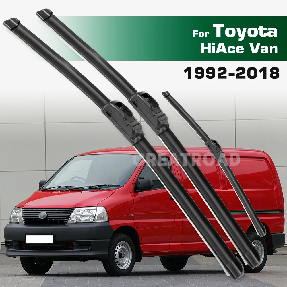 

GREATROAD Wiper Set For Toyota HiAce Van H100 H200 1992-2018 Front & Rear Wiper Blades Windshield Windscreen Window Brushes