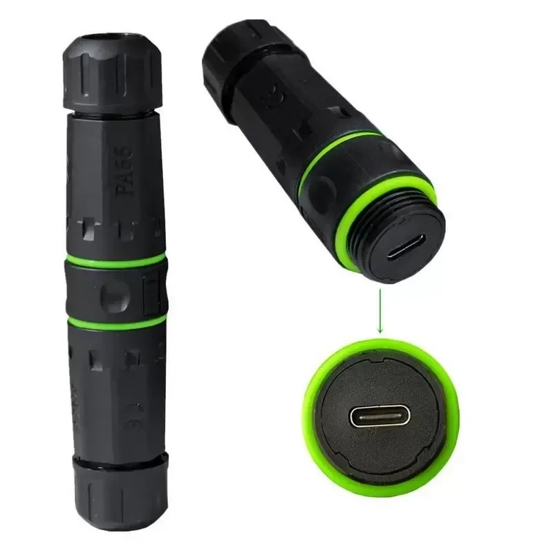 for NVME Type C Female Block USB 3.0 Network Cable Optical Fiber SC Through IP68 Waterproof Ring Dust Head M20 Outdoor