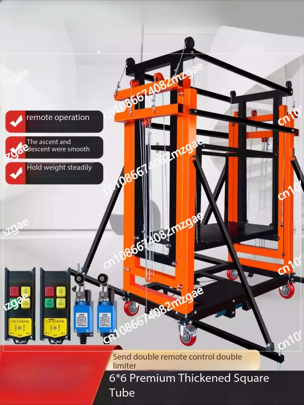 4M Electric Scaffolding Heavy-Duty Foldable Remote Control Hoist for Indoor Outdoor Decoration Construction Site Mobile Lifting