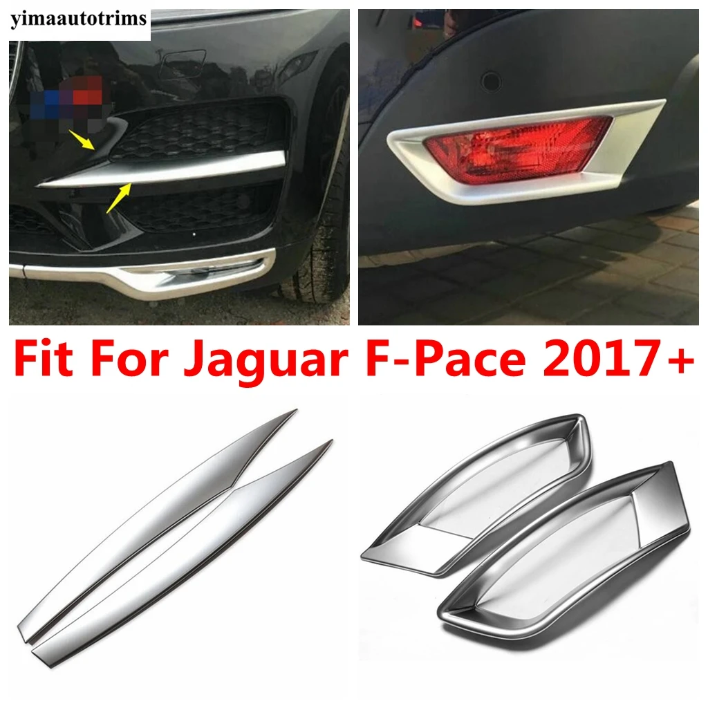 

ABS Chrome Front Head Foglight Eyebrow Rear Lamps Lights Frame Cover Trim For Jaguar F-Pace 2017 - 2020 Car Accessories Exterior