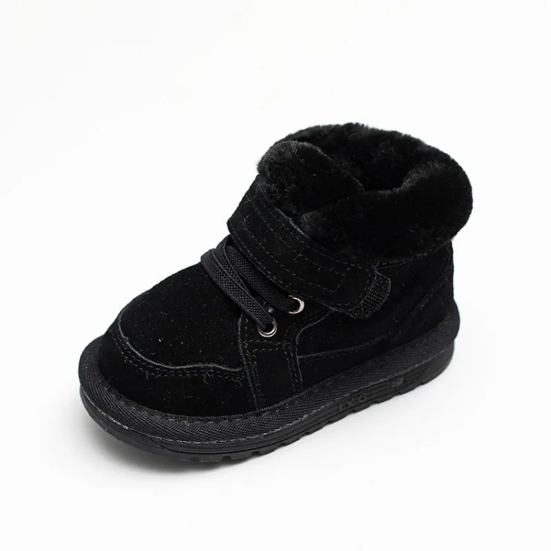 New Winter Baby Snow Boots Unisex Leather Cute Boys Girls Shoes Warm Cotton Kids Sneakers Soft Bottom Toddler Baby Shoes